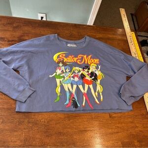 Women’s blue SailorMoon cropped cutoff sweatshirt size 3XL